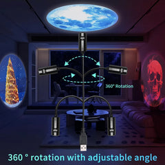 Moon Light Lamp | Projector Night Light for Ceiling Wall Mood Decoration close-up view