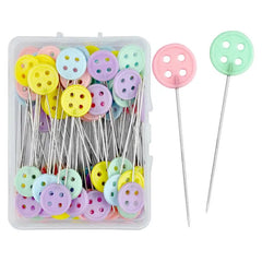 100/50Pcs Patchwork Pins Dressmaking Pins Sewing Embroidery Tools Needle Fixed Metal Button Pins DIY