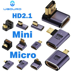 HDMI-Compatible Adapter | Mini and Micro HDMI to HDMI 2.1 Converter 48Gbps 8K60Hz 4K120Hz