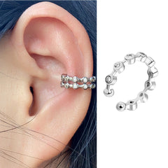 Geometric Rainbow CZ Cuff Clip On Earrings for Women