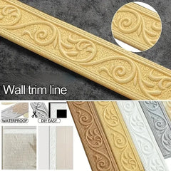 1Pc 230x6cm Fashion Self Adhesive Wall Sticker | Waterproof Thickened Border Strip