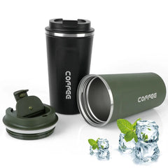 Thermo Cafe Double Stainless Steel Coffee Mug for Tea Water Coffee 380/510ML Leak_Proof Travel Therm