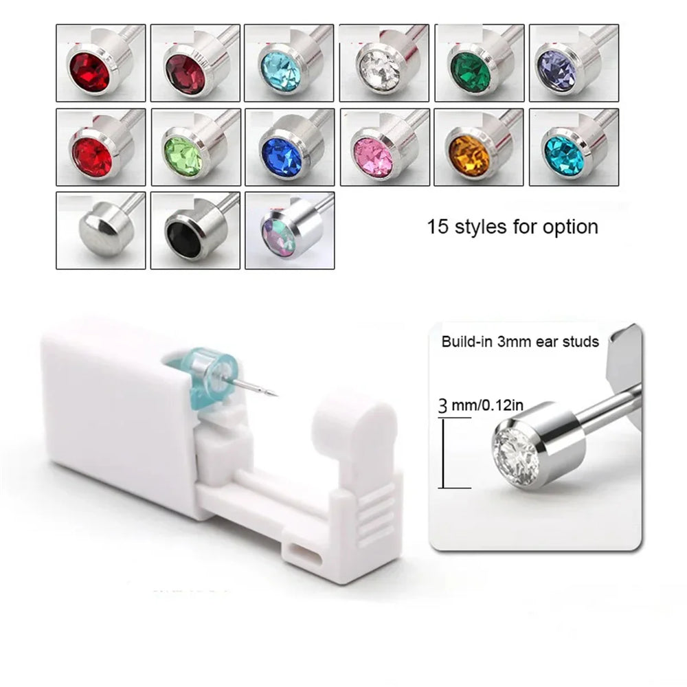 EVISPOL 1Pc Cartilage Tragus Helix Piercing Gun Disposable Sterile Ear Piercing Kit No Pain Piercer
