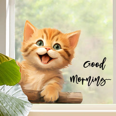 Cute Cat Wall Stickers | Peel and Stick Kitten Decals for Home Decor close-up view