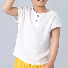 Kids Cotton Linen Long Sleeve T-Shirt | Soft Casual Top for Babies and Toddlers alternate view