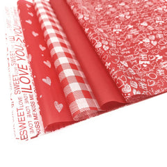 30Pcs Valentine's Day Red Parchment Paper Sheets | 5 Style Choices for Gift Wrapping & close-up view