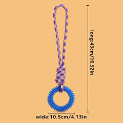 Dog Toys Chew Resistant Nylon Rope Toys Pet Colorful Woven Knot Rubber Toys Dog Self Fun detail view