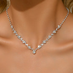 Simple and exquisite full diamond necklace jewelry hot selling necklace full diamond collarbone dinn