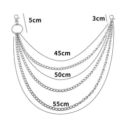 Metal Belt Chain HipHop Rock Punk Hook Trousers Pant Waist Link Metal Wallet Chain Key close-up view