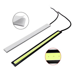2pcs Ultra Thin LED Car COB Daytime Running Lights | Waterproof 12V Ambient Lamp Bar close-up view