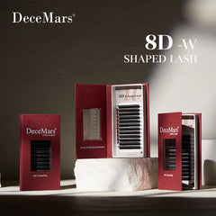 DeceMars 8D W Shaped Eyelash Extension Tray | Salon-Grade Volume Lashes detail view