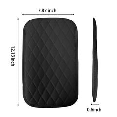 PU Leather Diamond Grid Car Armrest Pad, Center Console Protection, Dual Pocket Storage detail view
