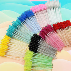 50Pcs Crystal Eyelashes Brush Comb Disposable Eye Lashes Extension Mascara Wands Makeup Beauty Tool