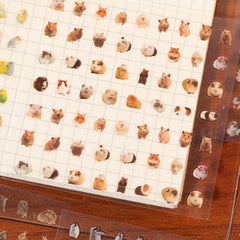 72pcs/4bags PETt Mini Pattern Small Nose-Shaped Cut-Out Film Stickers DIY Journal Fram close-up view