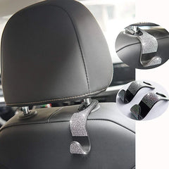 Car Seat Back Hook Pad Hanger Rhinestone Storage Hanger Universal Auto Headrest Mount alternate view