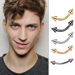 1/5Pcs Eyebrow Lip Piercing Banana Shape Lip Ring Stainless Steel Curved Barbell Stud alternate view