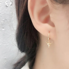 CIAXY Retro Cow Head Earrings for Women Men | 14K Gold Plated Animal Drop Earrings alternate view