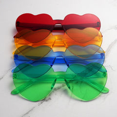 Color heart shape ocean personality Frameless Children's Sunglasses Candy Love Sungla detail view
