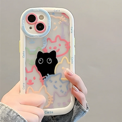 Cut Cat Aninal Phone Case For iPhone 15 Funda iPhone 16 17 Pro Max 11 13 14 12 7 8 Plus detail view
