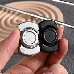 Stainless Steel 3 in 1 Fidget Spinner and Slider Combo | Click Button Metal Toy for Adult Stress Rel