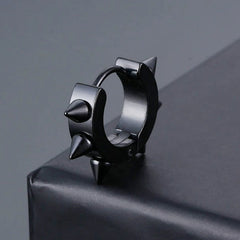 1 /11 Pairs Punk Stainless Steel Stud Earrings Black Earrings Set For Men Women Vintage detail view