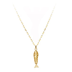 Trendy Gold-Plated Retro Personality Agile Small Fish Necklace for Women Anti-Allergic Fashionable J