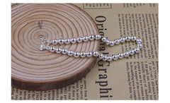 925 Sterling Silver 5MM Beads Bracelet For Women