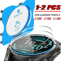 1-2 Pack HD Tempered Glass For Garmin Fenix 8 43MM 47MM 51MM 9H Anti-scratch Easy To Install Protective Film Screen Protector