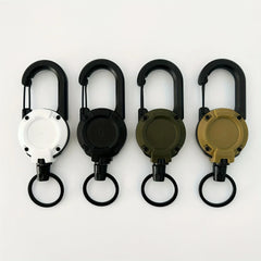 1/2/4pcs Extendable Retractable Holders Keychain Badge Reels Heavy Duty Clip With Carabiner Key Chain For Men Outdoor Bags