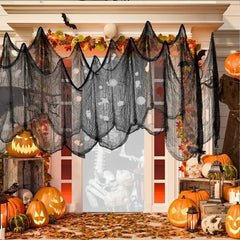 Creepy Gauze Cloth Window Table Door Net Spooky Fancy Dress Party Haunted House Wall close-up view