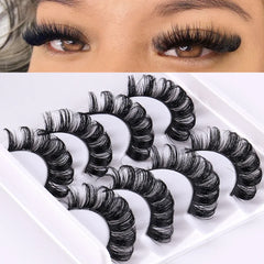 Budget Value 4 Pairs Multipack 3D Russian Fluffy Faux Mink Lashes Reusable Strip Lash Starter Kit