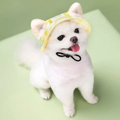 Summer Dog Sun Hat | Breathable Cotton Bucket Hat for Small and Medium Pets alternate view