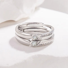 Real 925 Sterling Silver Rings Open Design 925 Sterling Silver Aaa Zirconia Adjustable close-up view