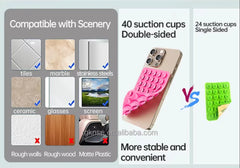 Double Sided Silicone Suction Cup Phone Case Detachable Stand For Hands-Free Selfies And Videos Just Use For Smooth Glass
