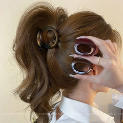 1pc Premium Acetate Hollow Shark Clip 2026 New Back of Head Hair Claw for Women Thin Hair Volumizing