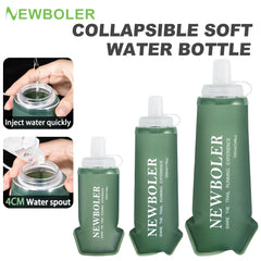 NEWBOLER 300/500/700ml Outdoor Collapsible Silicone Bite Size Water Bottle Running Camping Hiking Tr