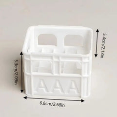 3D Printed Beer Crate Style Stackable Battery Storage Box | AA AAA 18650 21700 9V Organi detail view