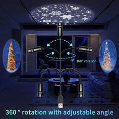 USB Projection Lamp with Switchable Pattern Design | LED Night Light for Christmas Ha alternate view