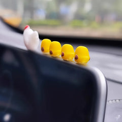 5 pieces of car accessories, cute cartoon chicken statues, car center console accesso alternate view