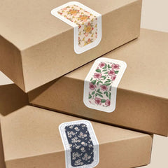 100pcs Special-Shaped Flower Sticker Roll | Gift Box Sealing and Packaging Stickers
