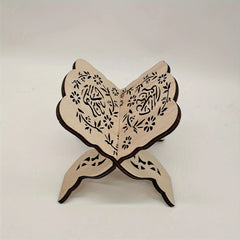 1pc Wooden Foldable Mini Bookend Stand Reading Ramadan Decor Home Bedroom Office Desktop detail view