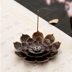 Lotus Alloy Incense Burner Stick Holder | Buddhism Meditation Decor