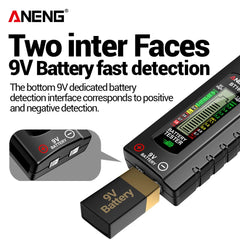ANENG BT167 Battery Level Detector | Multifunctional Battery Tester for 1.5V and 9V Batt detail view