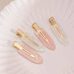 2/4pcs Elegant Mermaid Pink and White Seamless Adhesive Hair Clips for Women's Bangs and Makeup, Hair Accessoires, Hair Clip