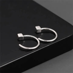 2pcs Vintage Minimalist Square Stud Earrings | Stainless Steel Tragus Cartilage Helix Pi detail view