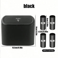 Car Trash Can with Lid - 4 Rolls of Garbage Bag, Leak-Proof, Portable Hanging Trash Can detail view