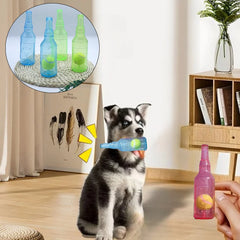 Dog Chew Toy Squeaky Silicone Beer Bottle With Tennis Ball Bite-resistant Puppy Toy Teeth Cleaning I