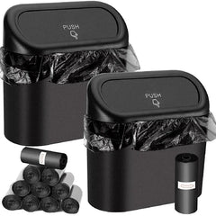 1/2/3Pcs Car Trash Can (with Lid) Contains 60 (300) Garbage Bags, Small Car Trash Can, Leak-proof Mi