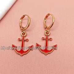 New Creative Sailboat Earrings for Women Fashion Ship Spear Earrings Gifts for Girls C close-up view