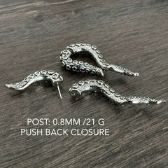 Octopus tentacle front back earring, Octopus earring Gothic earring Octopus tentacle earring ear front back earrings octopus